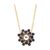 Tresor Collection - Blue Sapphire, White Sapphire and Pearl Flower Pendant in 18k Yellow Gold