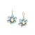 Tresor Collection - London Blue Topaz and Rainbow Moonstone Flower Earrings in 18k Aquamarine and Rainbow Moonstone