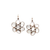 Tresor Collection - London Blue Topaz and Rainbow Moonstone Flower Earrings in 18k White Moonstone