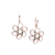 Tresor Collection - London Blue Topaz and Rainbow Moonstone Flower Earrings in 18k Rose Quartz and Rainbow Moonstone
