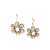 Tresor Collection - London Blue Topaz and Rainbow Moonstone Flower Earrings in 18k Smoky Quartz and Rose Quartz