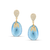 Tresor Collection - 18Kt Gold Earring With Pave Diamond and Aquamarine Nugget Drops with motif