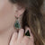 Tresor Collection - 18K Yellow Gold Earring With Emerald Slice & Diamond