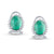 18Kt Yellow Gold Earring With Emerald Oval & Diamond