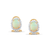 Tresor Collection - 18Kt Yellow Gold Earring With Ethiopian Opal Oval & Diamond