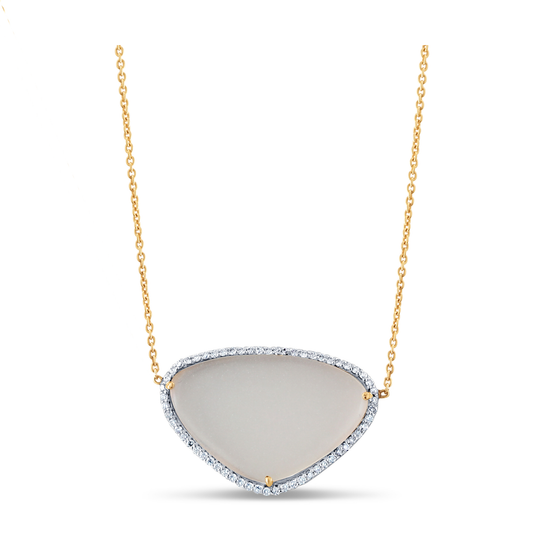 Tresor Collection - Moonstone & Diamond Necklace In 18K Yellow Gold