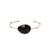 White Moonstone U/S, White Sapphire & Diamond Bangle in 18k Rose Gold