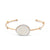 White Moonstone U/S, White Sapphire & Diamond Bangle in 18k Rose Gold