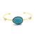 Tresor Collection - Unshaped Gemstone, White Sapphire & Diamond Bangle in 18k Turquoise