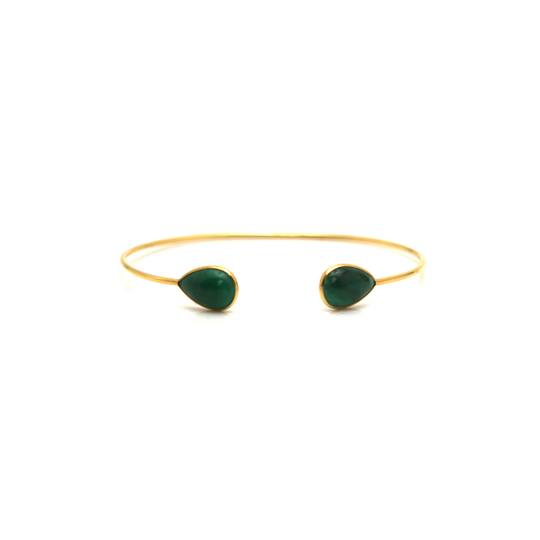 Emerald P/S Bangle In 18K Yellow Gold