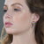 Tresor Collection - Rainbow Moonstone and Blue Sapphire Earring In 18K Yellow Gold