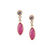 Tresor Collection - Ruby Marquise & Rainbow Moonstone Round Earrings in 18K Yellow Gold