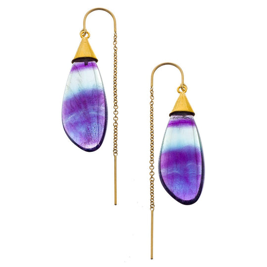 Fluorite Thread Thru Earrings