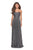 La Femme - 27879 Ruched Sweetheart A-Line Evening Gown In Gray
