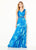 Cameron Blake - 219694 Printed Surplus V-Neck Gown In Blue and Multi-Color
