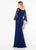 Cameron Blake - 219681 Bead Embellished V-Neck A-Line Dress In Blue