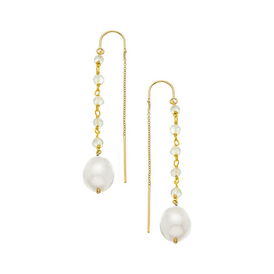 Freshwater Pearl Thread Thru Earrings
