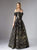 Edward Arsouni Couture - 327 Two Tone A-line Dress In Black Gold In Black and Gold