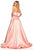 Sherri Hill - 52776 Two Piece Strapless Beaded Belt A Line Satin Dress In Pink