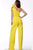 Jovani - 68599 Ruffle Accent One Shoulder Scuba Prom Jumpsuit In Yellow