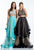 Terani Couture - Beaded Crop Top and Ruffled Mesh Skirt Long Gown Ensemble 151P0102A In White and Neutral