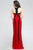 Contrast Halter Evening Gown with Body-Trimming Stripes 7573