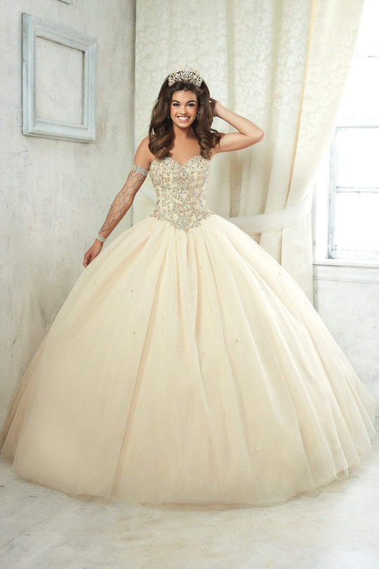 Fiesta Gowns - 56311 Beaded Strapless Sweetheart Tulle Ballgown