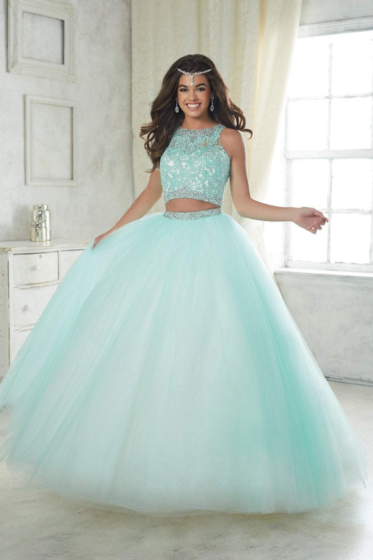 Fiesta Gowns - 56317 Two Piece Beaded Lace Tulle Ballgown