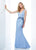 Social Occasions by Mon Cheri - 118886 V-neck Sheath Gown In Blue