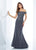 Social Occasions by Mon Cheri - 118880 Off Shoulder Sequined Lace Gown In Gray