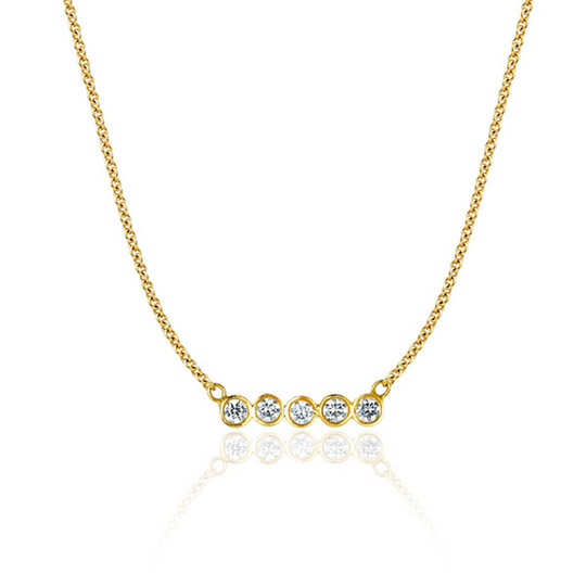 5 Diamond Star Line Necklace