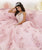 Quinceanera Collection - 26884 Bead Embellished Floral Appliqued Gown in Pink