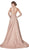 Cinderella Divine - CK834 Floral Embroidered A-Line Long Gown In Pink