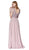 Cinderella Divine - CD0135 Lace V-neck Chiffon A-line Dress In Pink