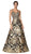 Cinderella Divine - ML923 Sequined Deep V-neck A-line Dress In Black and Gold