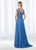 Cameron Blake - 118683 Cold Shoulder Beaded Lace Chiffon Gown In Blue