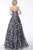 Jovani - JVN62760 Straight Across Embroidered A-line Long Dress In Pink and Blue