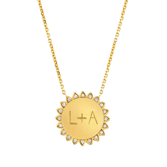 Custom You are My Sunshine Medium Necklace with Diamonds