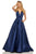Sherri Hill - 52911 Sleeveless Deep V-neck A-line Dress In Blue