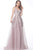 Jovani - 65934 Sleeveless V-Neck A-line Long Dress In Purple