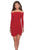 La Femme - 28182 Long Sleeve Off-shoulder Jersey Sheath Dress In Red