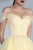 MNM Couture - G0588 Off-Shoulder Lace Evening Gown in Yellow