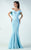 MNM Couture - Lace Off Shoulder Haute Couture Dress G0718 in Blue