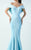 MNM Couture - Lace Off Shoulder Haute Couture Dress G0718 in Blue