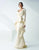 MNM Couture - Textured Peplum Evening Dress G0743 in White