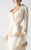MNM Couture - Textured Peplum Evening Dress G0743 in White