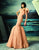 MNM Couture - Embroidered Scoop Neck Mermaid Dress G0815 In Pink