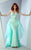 MNM COUTURE - G0836 Embroidered Ruffle Overlay Skirt Dress In Blue