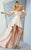 MNM COUTURE - G0844 Off-Shoulder Corset Boned High Low Gown In Pink