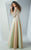 MNM Couture - G0851 Floral Applique Bateau Neck Ballgown In Pink and Green